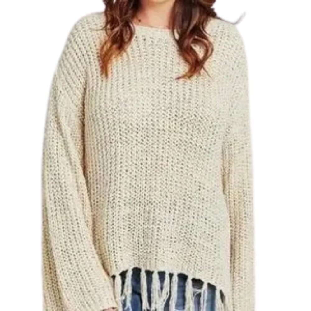 Altar’d State Tassel Sweater – Ivory White, Size M, Excellent Condition